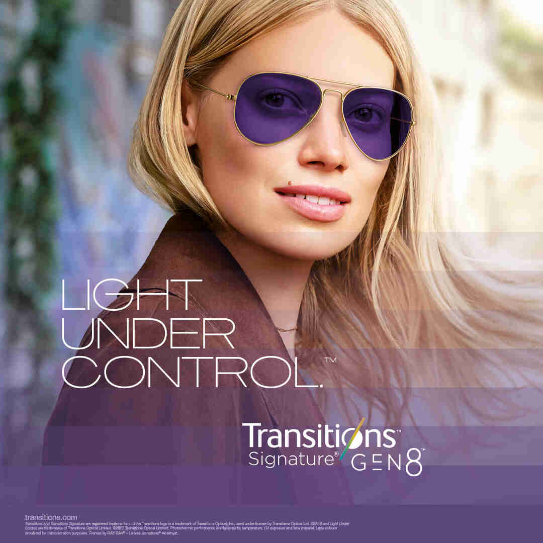 Upgrade your lenses to include Transitions to protect your eyes